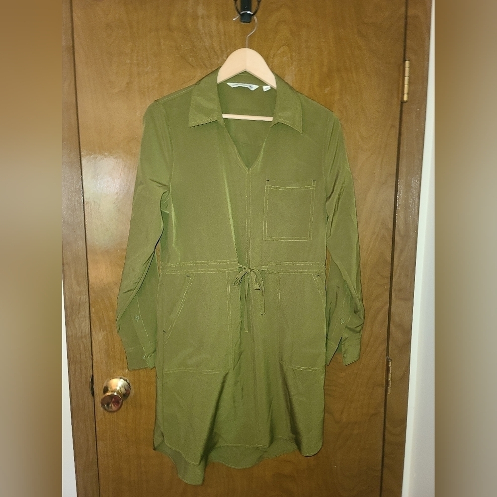 Shore to Summit dress green tie waist size m